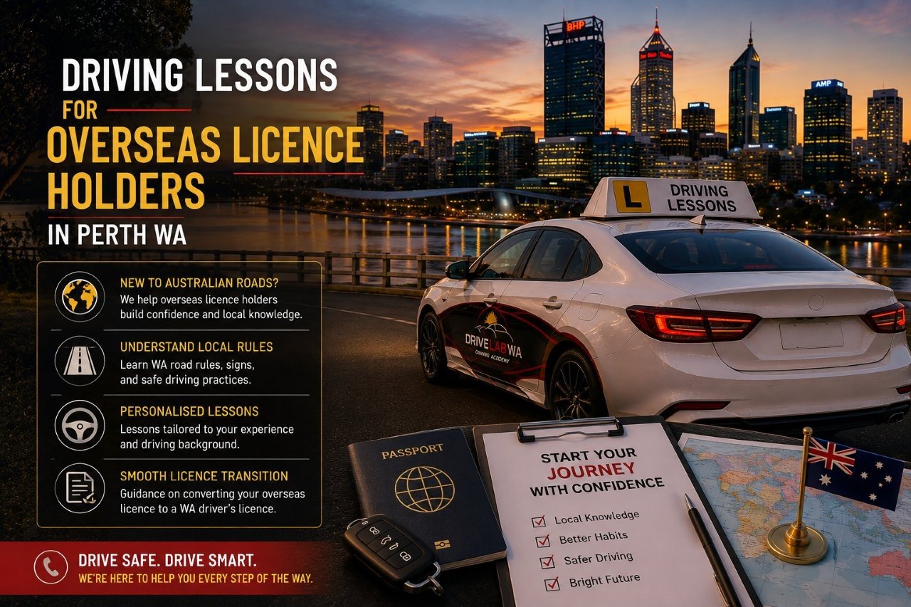 Overseas licence holder taking driving lessons in Perth WA