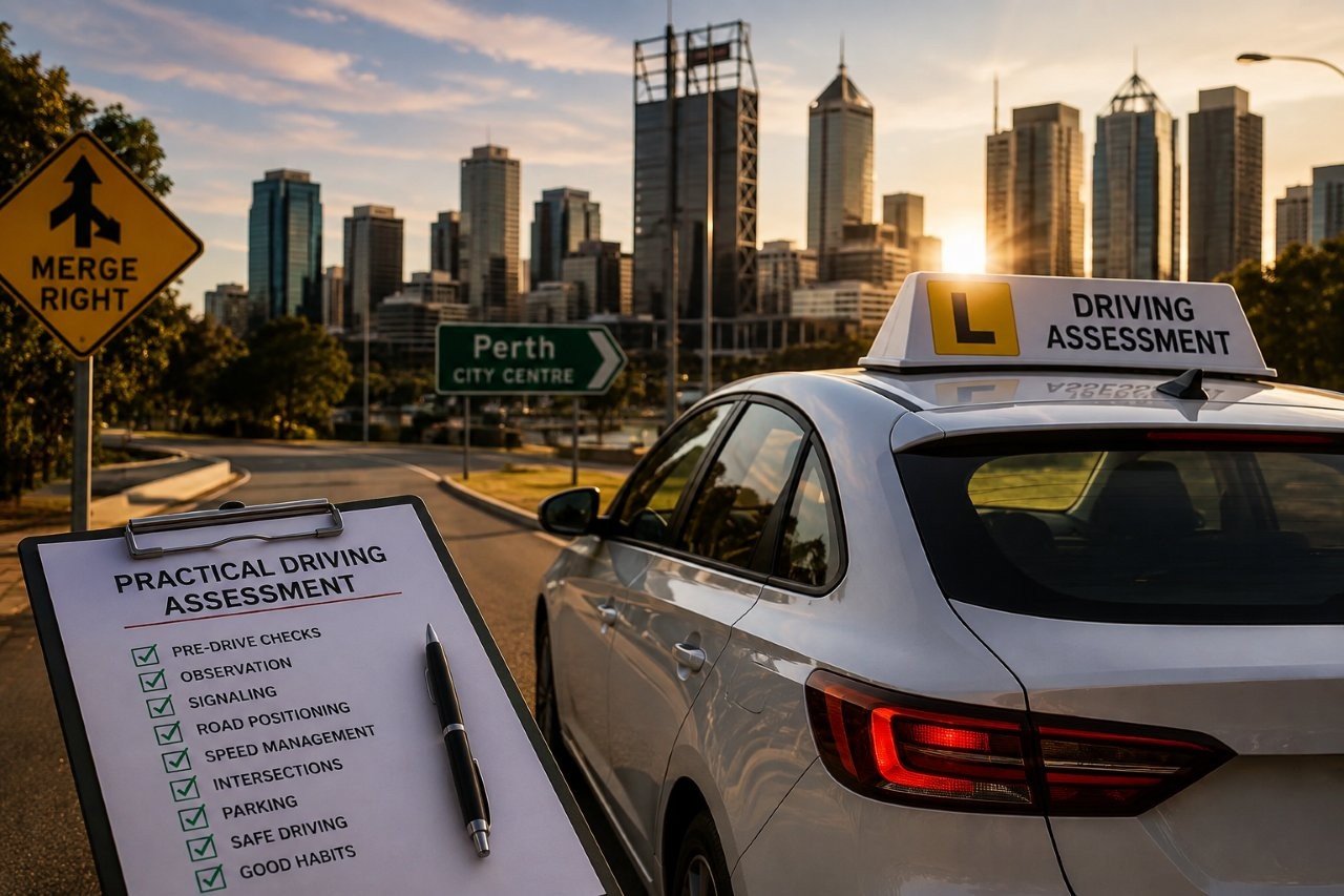 Learner driver preparing for a Practical Driving Assessment in Perth WA